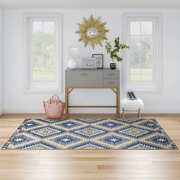 CosmoLiving by Cosmopolitan Bodrum Kilim Denim 8 ft. x 10 ft. Area Rug - Blue