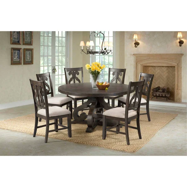 Picket House Furnishings Stanford Wooden Swirl Back Side Chair Set