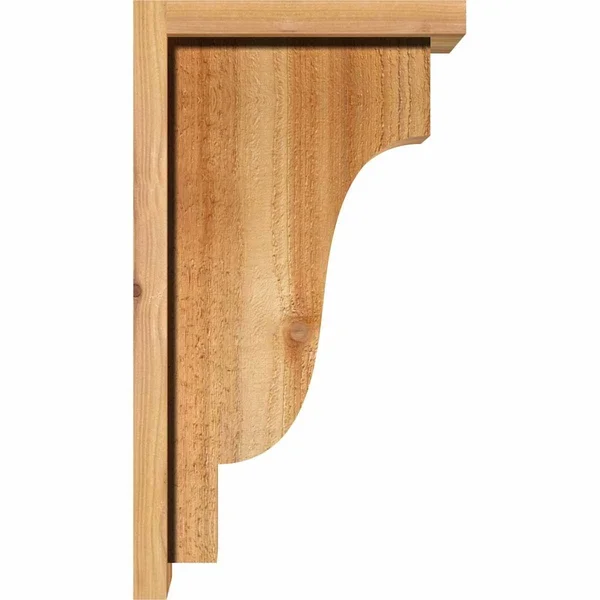 Ekena Millwork COR06X12X12NEW01RWR 6x22W x 12x22D x 12x22H Newport Rough Sawn Corbel w/Backplate - Western Red Cedar