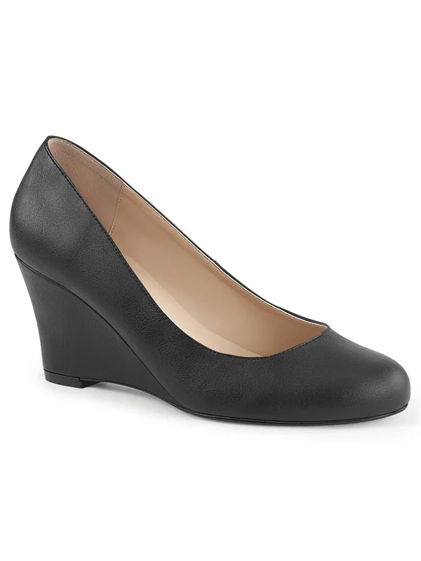 3x22 Wedge Pump - Black - 15 - Pleaser
