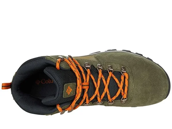 Columbia Men's Newton Ridge Plus II Suede Waterproof Hiking Boot, Nori/Light Orange, 11