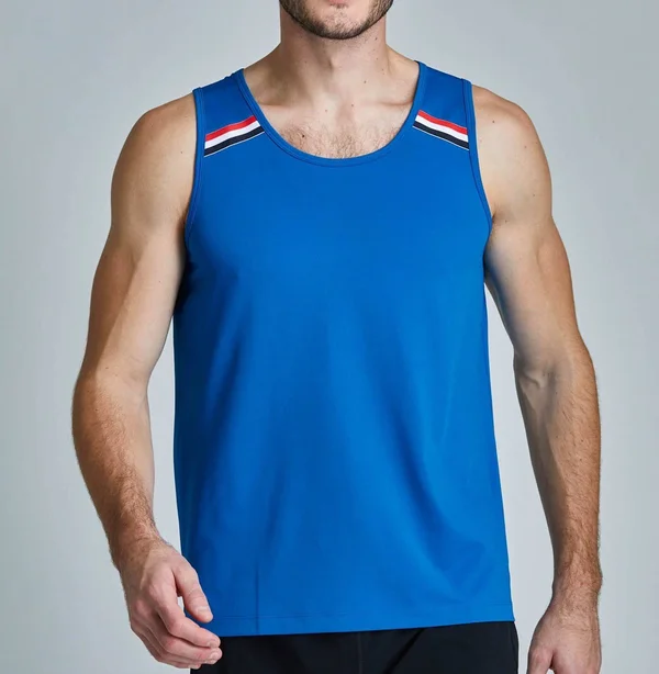 Fourlaps Dash Tank 2.0 Shoulder Stripe Bright Blue - XL