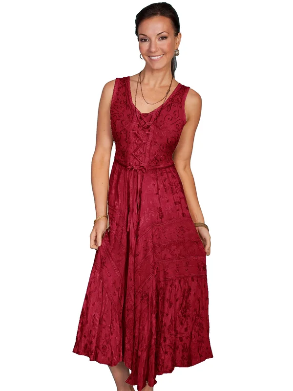 Scully Burgundy Lace Front Dress S