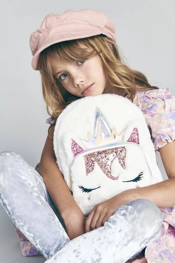 OMG! Accessories Queen Miss Gwen Plush Unicorn Mini Backpack - White