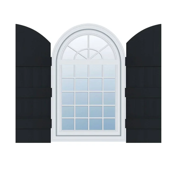 14 inchw x 65 inchh (58 inch Low Side) Lifetime Vinyl, Standard Four Board Joined w/ Archtop, Board-n-Batten Shutters, w/Install