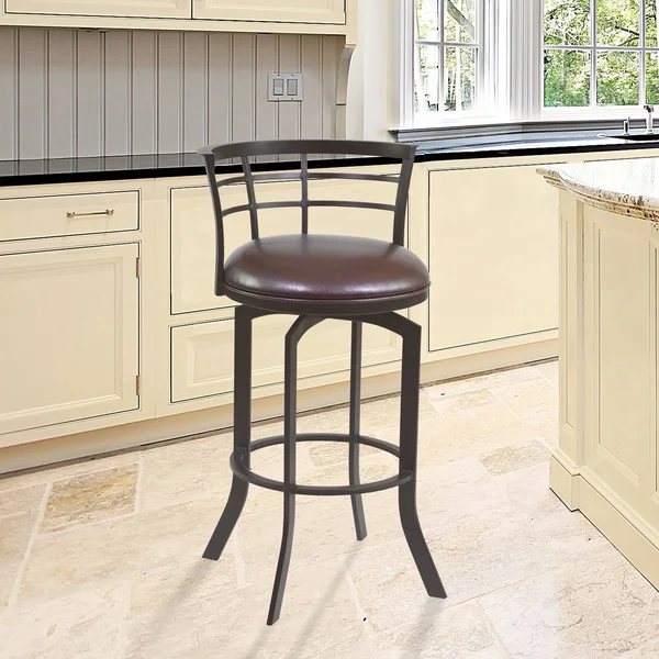 Armen Living Viper 26x22 Barstool in Auburn Bay Finish with Brown