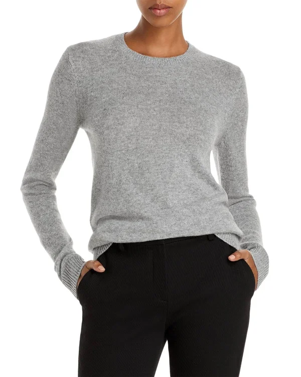 Theory Crewneck Sweater in Feather Cashmere - Grey - M