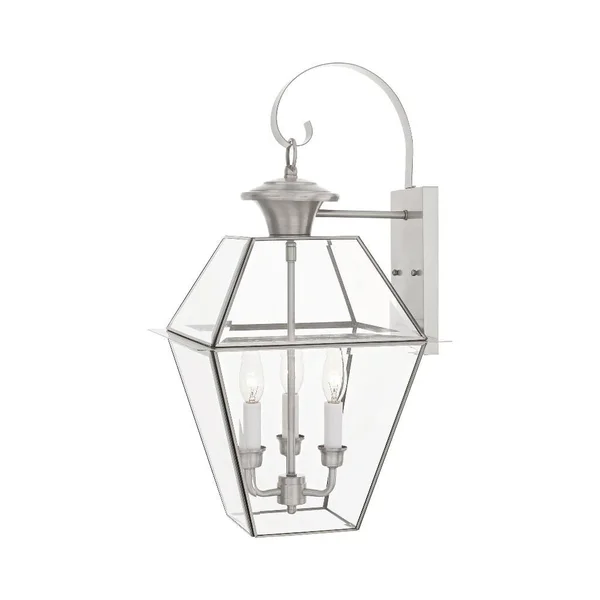 Livex Lighting 2381-61 Westover 3 Light Outdoor Wall Lantern, Charcoal