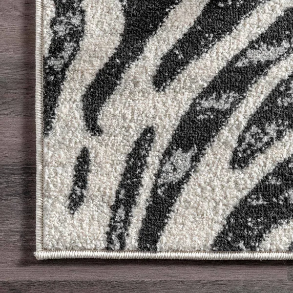 nuLOOM Royal Zebra Stripes Black 8 ft. x 10 ft. Area Rug