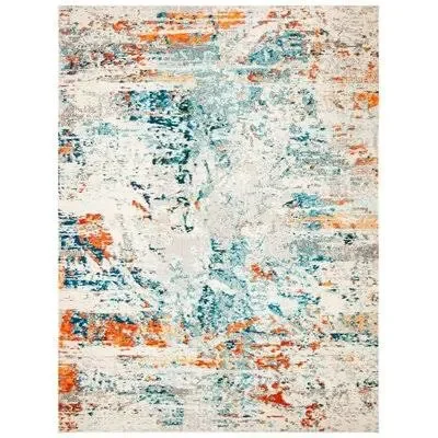 Gutierez Abstract Cream/Orange/Blue Rug Bungalow Rose Rug Size: Rectangle 12& x 18&