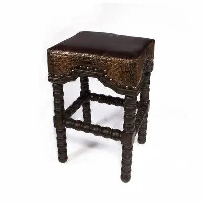 Ettalyn Bar & Counter Stool Bungalow Rose Seat Height: Bar Stool (31x22 Seat Height), Color: Brown Croc