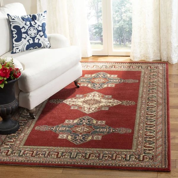 Safavieh Mahal MAH628Q 6&7x22 x 6&7x22 Square Red, Creme Area Rug