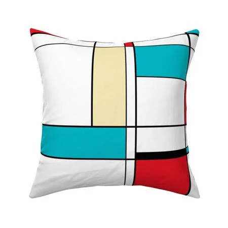Turquoise Red Champagne Throw Pillow Cover W Optional Insert by Roostery, Size: 18 x 18 Cu003EOnly