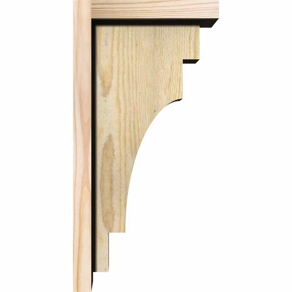 Ekena Millwork COR06X14X14MED01RDF 6x22W x 14x22D x 14x22H Mediterranean Rough Sawn Corbel w/Backplate - Douglas Fir