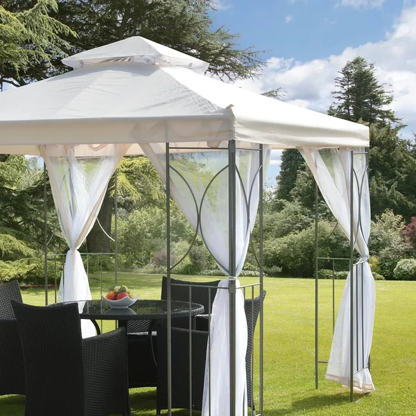 Suntime Polenza Cream Gazebo PA Coating Steel White Net, 98x22