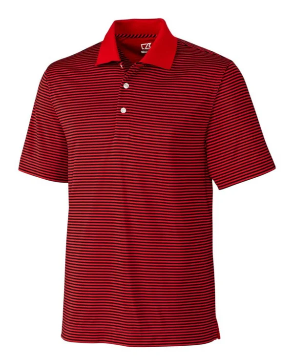 Cutter & Buck Men's Navy Blue/White DryTec Trevor Stripe Polo