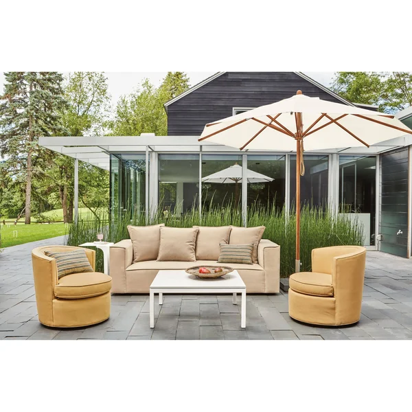 Room & Board - Modern Parsons Outdoor Coffee Table w/ 1x22 Leg 24d 48W 16h in Red, Red Recycled HDPE Top w/ Ocean Blue Base