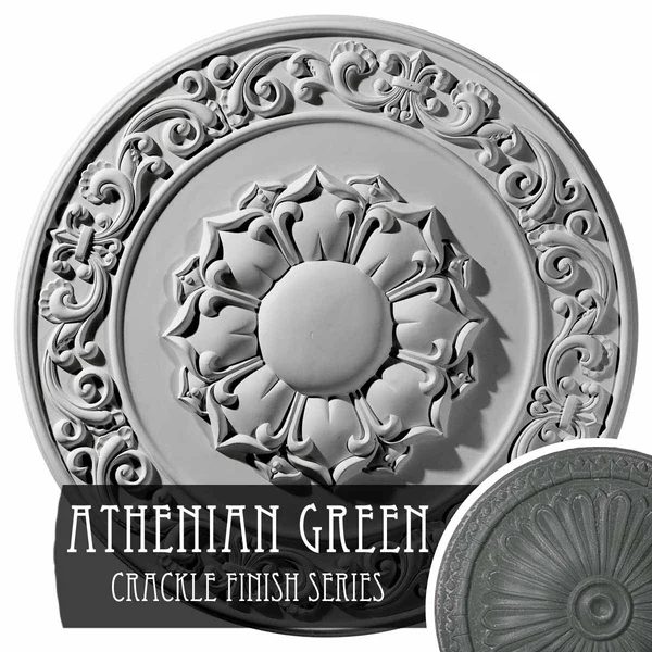 27 3/4x22OD x 2x22P Sydney Ceiling Medallion (Athenian Green Crackle)