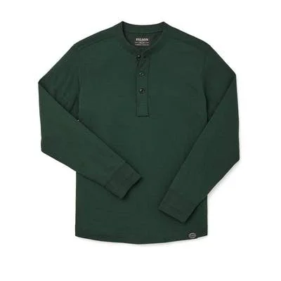 Filson Men's Double Layer Henley L/S Shirt - Fir Green, L