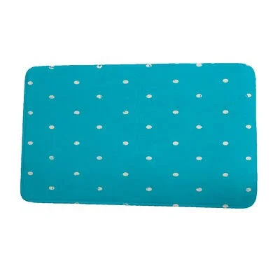 Bath Mat E by Design Color: Turquoise - Size: 17x22 W x 24x22 L