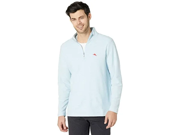 Tommy Bahama Men's Emfielder Half-Zip - Light Sky Hthr - Size XXL