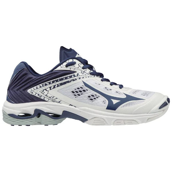 Mizuno - Wave Lightning Z5 Women's Volleyball Shoe - White-Navy, Size 7