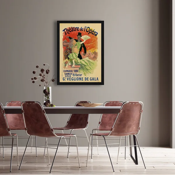 34x22x46x22 Theatre De LOpera 15th FEVRIER by Jules Cheret Framed Wall Art