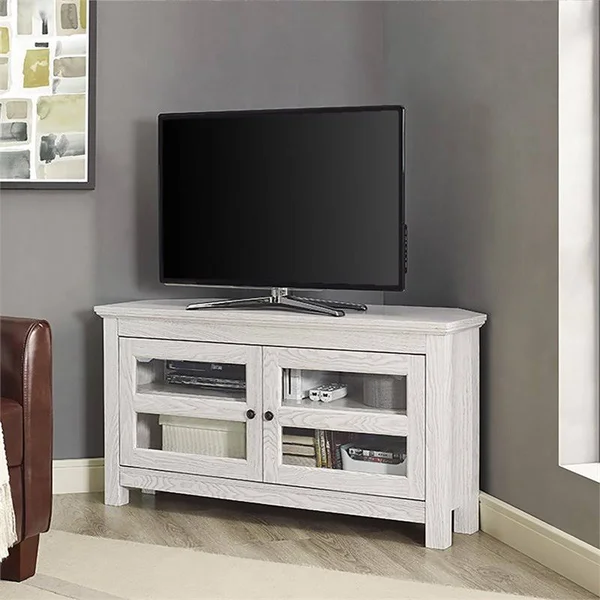 Pemberly Row 44x22 Corner TV Stand - White Wash