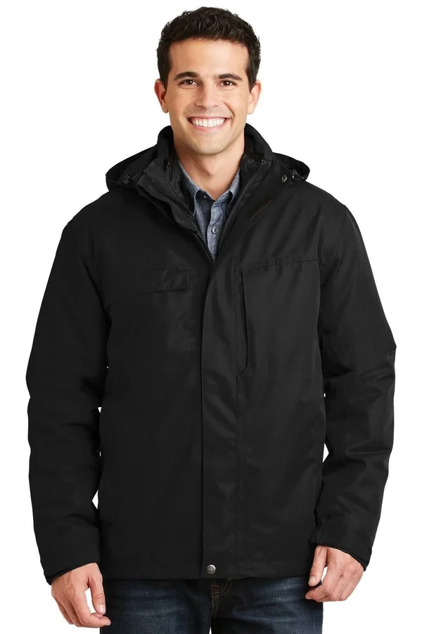 Port Authority J302 Herringbone 3-in-1 Parka - Black - 4XL