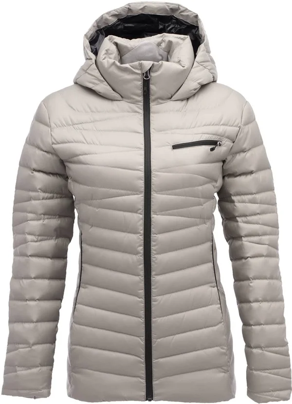 Spyder Women's Timeless Hoody Down Jacket, Alloy/Black, Small