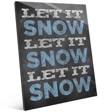 Click Wall Art &Let It Snow Trio - Ice Chalked& Textual Art on Plaque Size: 14x22 H x 11x22 W x 1x22 D