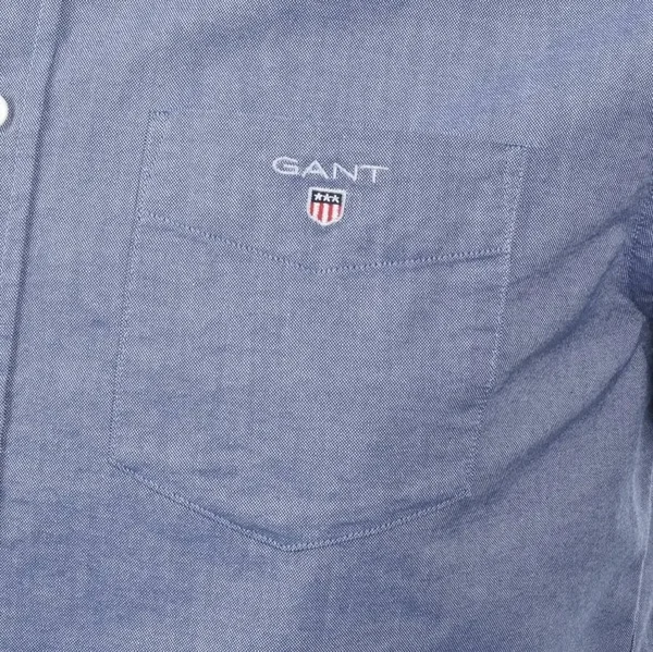 Gant Short Sleeved Oxford Shirt Blue