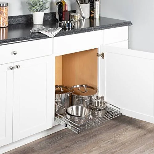 Richards Homewares 220110 Chrome One Tier 20x22W x 21x22D, Slide Out Kitchen Cabinet