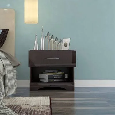 Purifory 1 - Drawer Nightstand Latitude Run Color: Black
