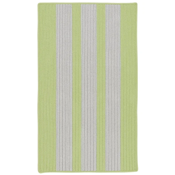 Colonial Mills Coastal Breeze Vertical-Striped Indoor/Outdoor Reversible Braided Rug (2' x 4') Melon Silver, Teal