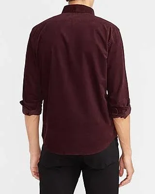 Solid Stretch Corduroy Shirt Green Men's Xs