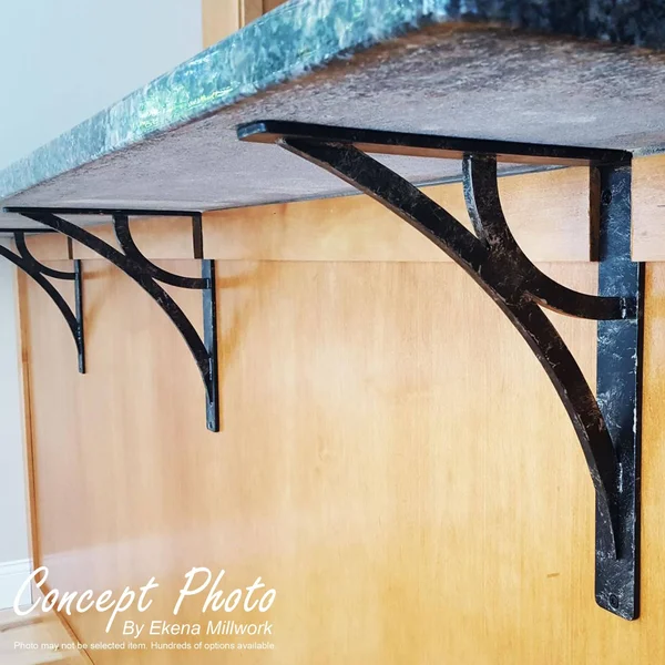 Ashford Wrought Iron Bracket Antiqued Warm Silver 2x22W x 10x22D x 12x22H - (Triple Center Brace)