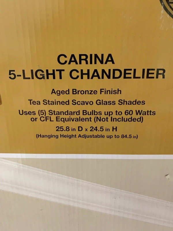Hampton Bay - Carina 5-Light Aged Bronze Chandelier (1000015036)