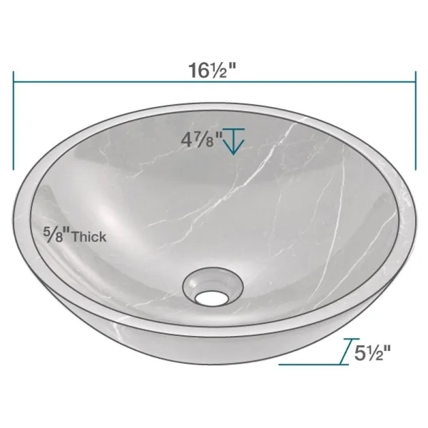 Mr Direct 851 Marble Granite Vessel Sink Ensemble with Oil-Rubbed Bronze Finish Waterfall Faucet, Pop-Up Drain, and Sink Ring