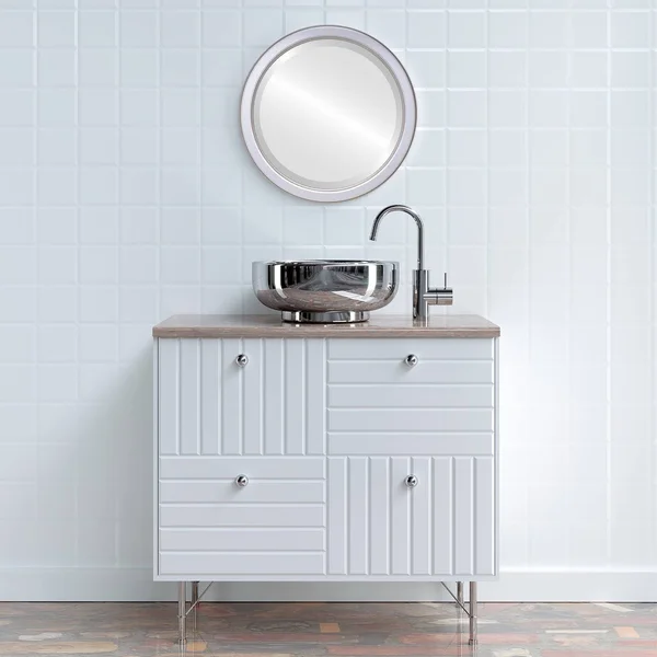 Toronto Framed Round Mirror - Silver Spray