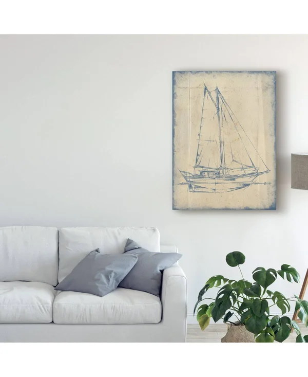 Trademark Fine Art Wag07100-C3547Gg Ethan Harper 'Yacht Blueprint III'