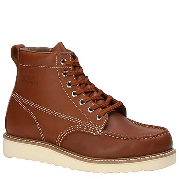 Work America Men's Crepe Wedged Sole 6x22 Work Boot - Tan Size 10.5