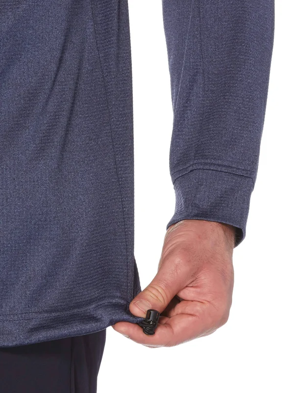 Callaway Men's Big & Tall 1/4 Zip Stretch Waffle Fleece Sweater - Size 5X, Peacoat Heather Blue, Polyester/Elastane, Golf Ap