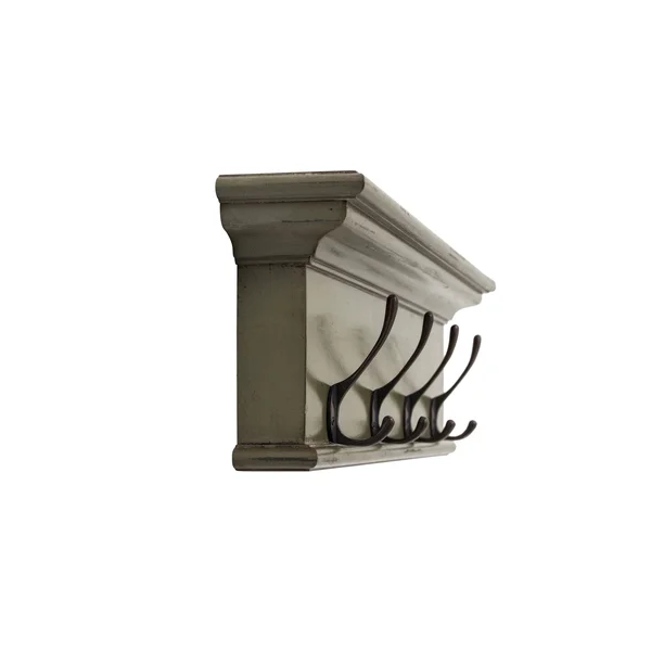 NovaSolo Halifax Mahogany Wood 4 Hook Coat Rack in Green Colour