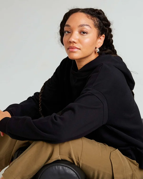Richer Poorer Women's Recycled Fleece Hoodie - Size Large, Woodgrain