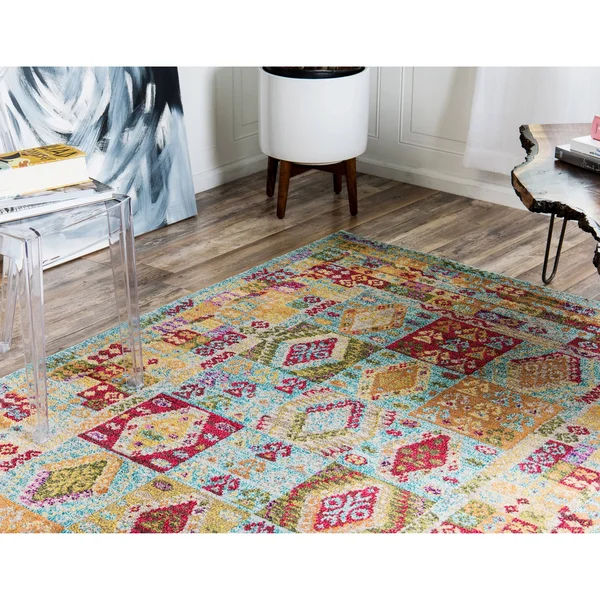 Unique Loom Lassen Sedona Area Rug - 3& 3 x 5& 3 (Light Blue)