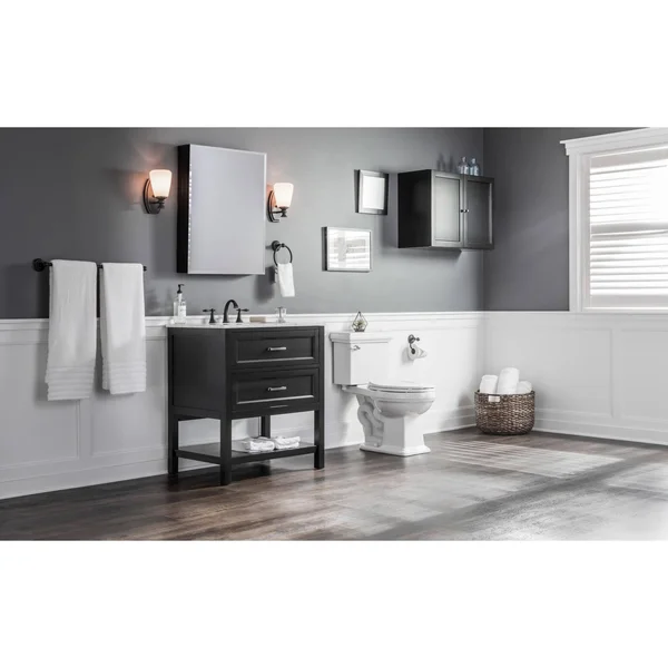 Miseno MBC3023 Carlentini 30x22H x 23x22W Recessed or Surface Mount Medicine Cabinet Black