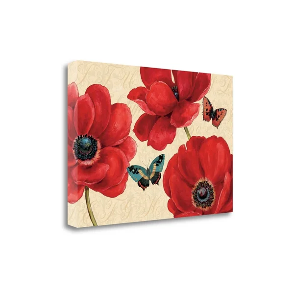 Tangletown Fine Art 26x22 x 39x22 Petals and Wings on Beige I by Daphne Brissonnet Gallery Wrap Canvas