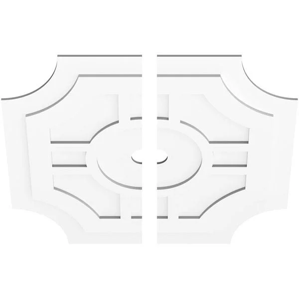 38 inchod x 3 inchid x 12 1/2 inchc x 1 inchp Haus Architectural Grade PVC Contemporary Ceiling Medallion, Two Piece