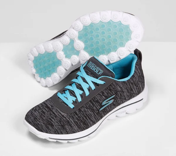 Skechers Women's Go Golf Walk Sport Golf Shoes - Black/Blue - 7 - Medium
